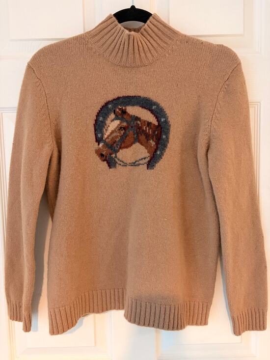 Lauren by Ralph Lauren Sweaters - Vintage Ralph Lauren Lambswool Equestrian Horse Sweater sizeL